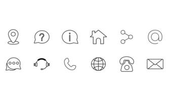 contact us web set website set icon design vector
