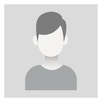Male Default Placeholder. Avatar Profile Picture Isolated on Background. Man Silhouette for user profile in social media, forum, chat. Greyscale vector
