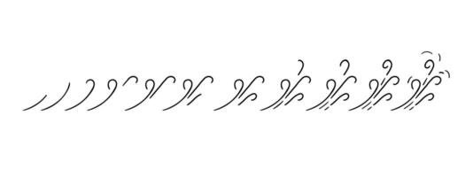 Hand drawn wind motion effect stages. Doodle wind flows line sketch set. gust flows of air blow. abstract lines isolated on transparent background. vector