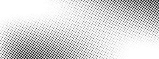 Grunge halftone gradient background with black dots imitating shadow. Retro dotted noise texture. Monochrome black and white backdrop. Pop art, anime or manga style comic overlay. vector