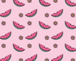 Watermelon sliced summer pattern illustration background fabric textile design fashion style paper print art cover editable vector