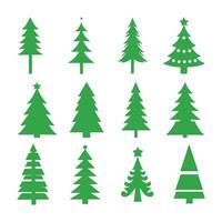 Set of Christmas trees isolated on white background - illustration vector