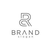 Brand logo with a letter r and a line vector