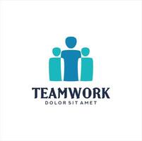Teamwork logo design template vector