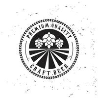 Craft beer logo design with hops and tree vector