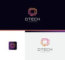 Electrical circuit technology logo design template vector
