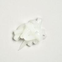 Conditioner or liquid soap drop texture when freshly squeezed from bottle shape isolated on square white background from above angle view. photo