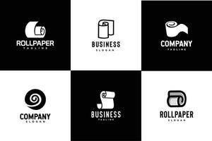 Six different logos for paper rollers vector