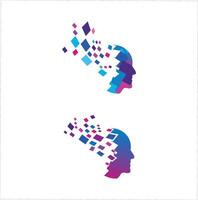 Two different logos for a company that is called brain vector