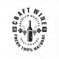 Craft wine label design template vector