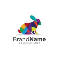 Colorful rabbit logo design vector
