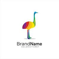 Emu bird logo design template vector