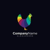 A colorful chicken logo design vector