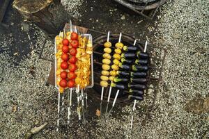 delicious grilled vegetables ,mushrooms, tomato, zucchini, potato photo