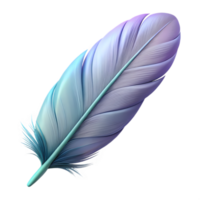 Elegant Blue and Purple Feather with Gradient Shading for Nature-Inspired Decorative Art png