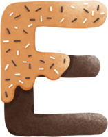 a donut letter e with sprinkles on it png