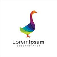A colorful duck logo design vector