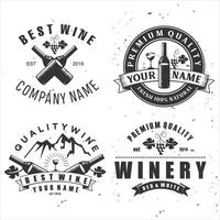 Wine labels and badges set vector