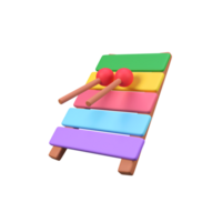 Xylophone isolated 3d render icon illustration png