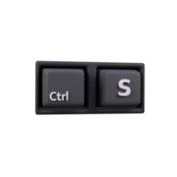Control save keyboard isolated 3d render icon illustration png