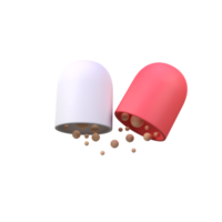 Open Capsule isolated 3d render icon illustration png