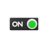 On button isolated 3d render icon illustration png