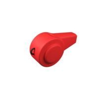 Red whistle isolated 3d render icon illustration png
