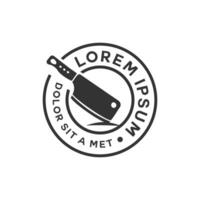 A logo for a butcher shop with a knife vector
