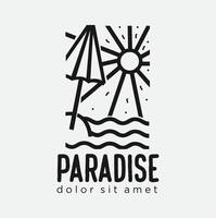 Paradise beach logo design vector