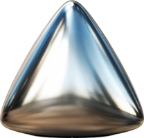 Reflective 3d Metallic Silver Triangle Shape png