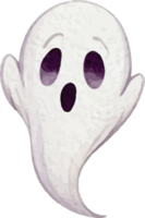 Floating Ghost with Open Mouth Watercolor Illustration Element png