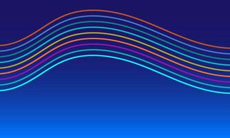 gradient blue background with colorful flowing curve lines abstract design vector