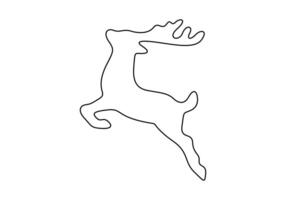 Christmas deer continuous one line drawing graphic illustration vector