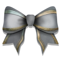 A bow with gold and silver ribbons on it png
