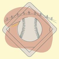 A baseball in a diamond with a bridge in the background vector