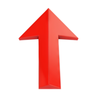 Red arrow business graph pointing up on transparent background png