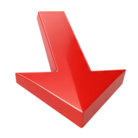 Red arrow business graph pointing down on transparent background png