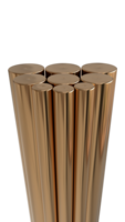 Set of 3D Copper round bar rod rendering png