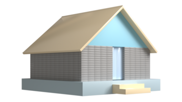 3d small house rendering with Multicolor png