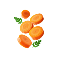 falling carrot slices on transparent background png