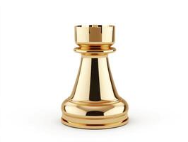 Golden rook chess piece hovering in midair. Conceptual design for strategy and elegance photo