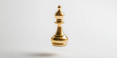 Golden bishop chess piece floating in mid air symbolizing strategy and elegance photo
