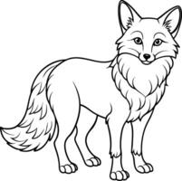 A fox coloring page for kids vector