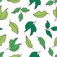 Bunch of Bitten Leaf Seamless Pattern illustration Design vector
