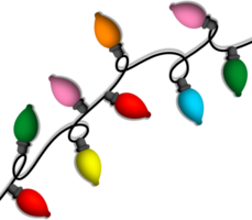 christmas light lamp string color luminescence on transparent background png