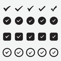 Black check mark arrow and checklist icon bundle file vector