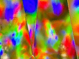 Vibrant abstract prism with multicolored reflection patterns photo