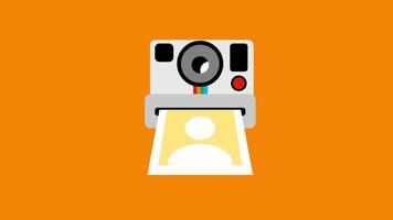 animation of taking picture with polaroid camera video
