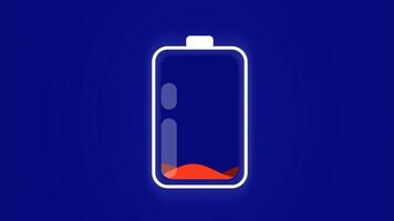 Animation of liquid charging energy with bubbles inside the water turning color from red to green video