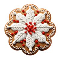 Gingerbread Cookie with Frosting and Snowflake png